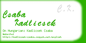 csaba kadlicsek business card